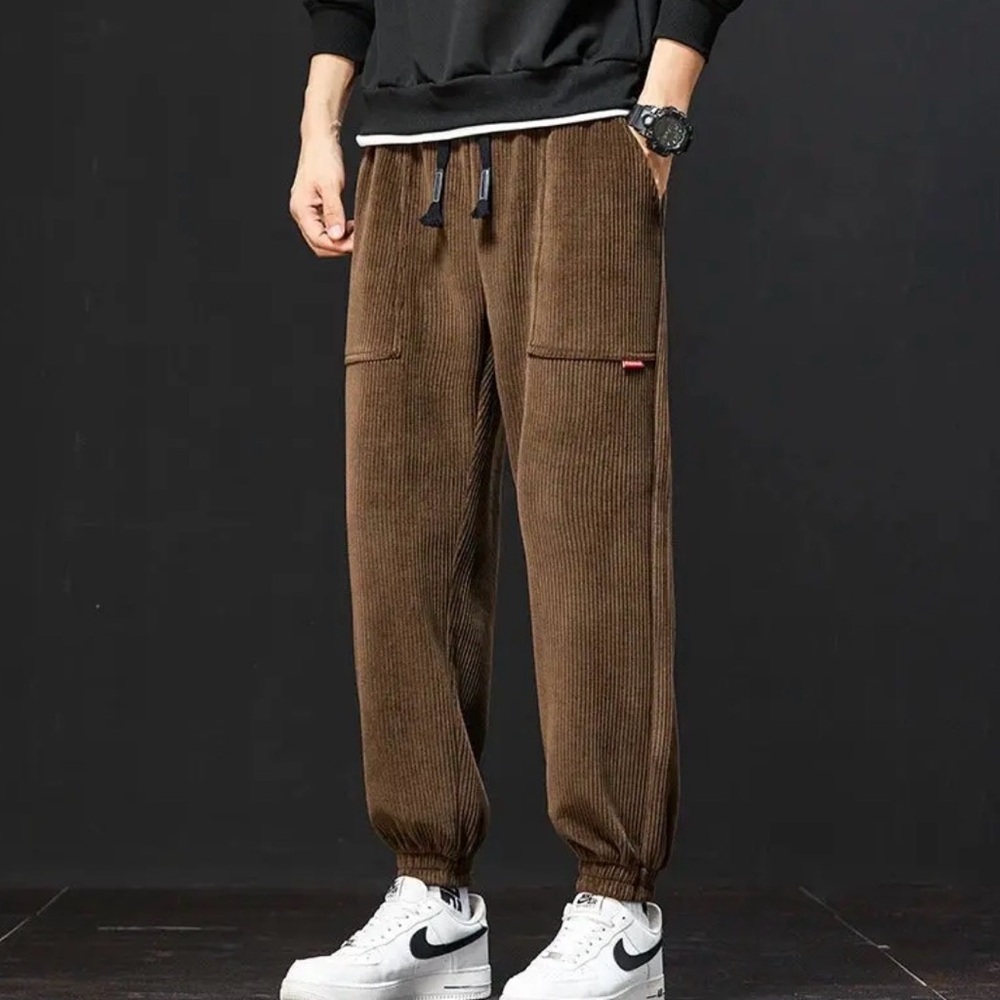 NWT My Artisio Canyon Corduroy Men’s Sweatpants/Joggers Cream Large - Picture 2 of 4